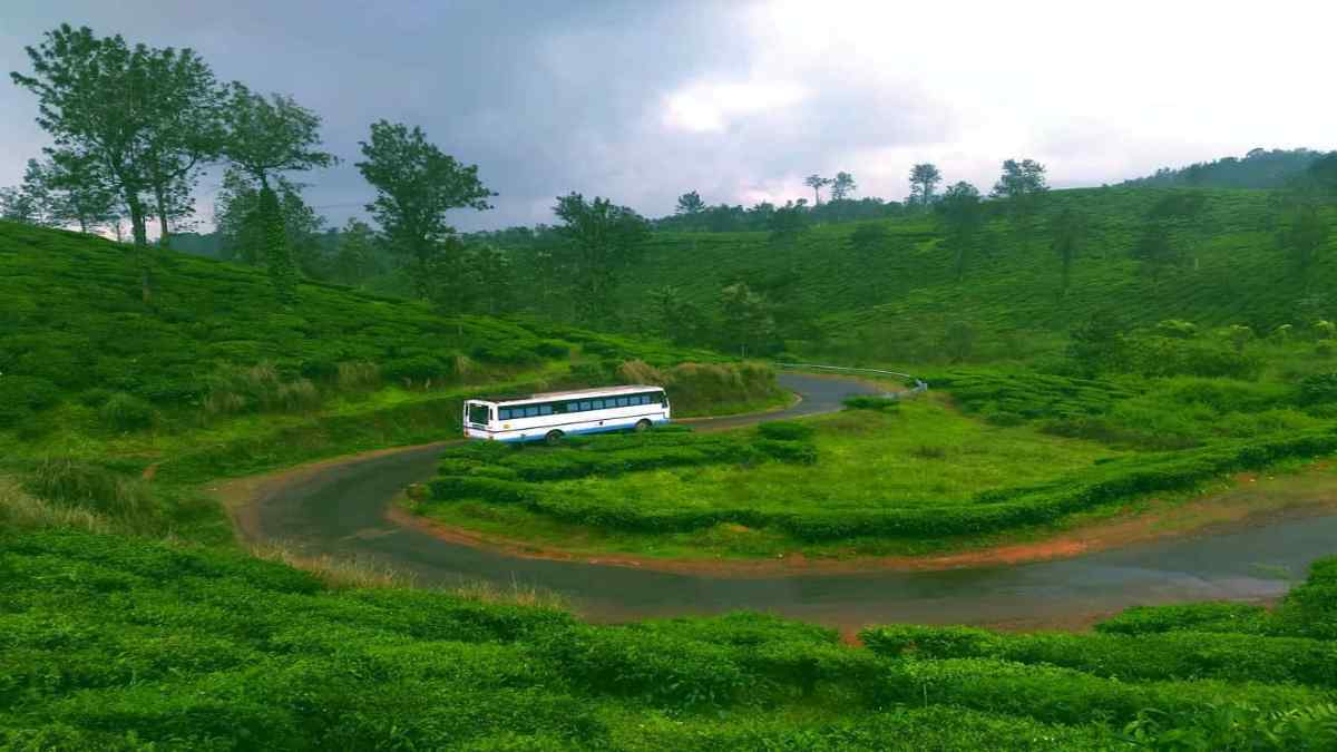 Scenic hill view from Meppadi village in Kerala